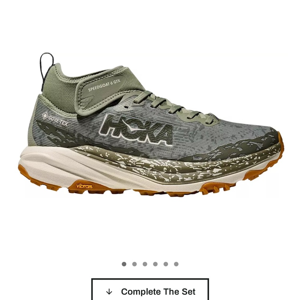 Hoka Trail Runner in Olive and Tan
